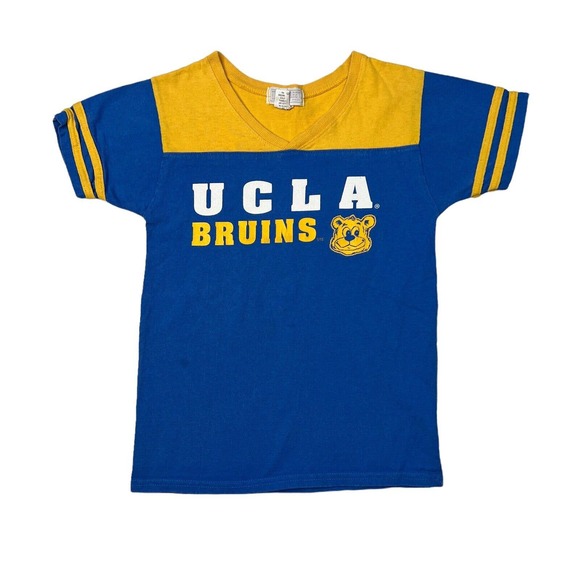 Vintage Other - Vintage UCLA Bruins Graphic V-Neck Tee T-Shirt Blue Yellow Youth M Medium 10/12